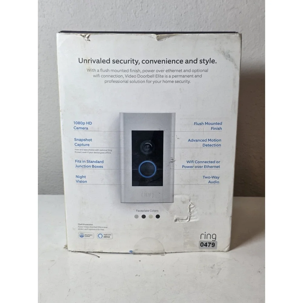 Ring Elite Video Doorbell PoE – NEW OPEN BOX – Hardwired Pro Model – 1080p HD